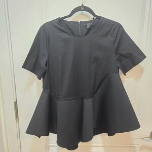 COS Black Short-Sleeve Peplum Top